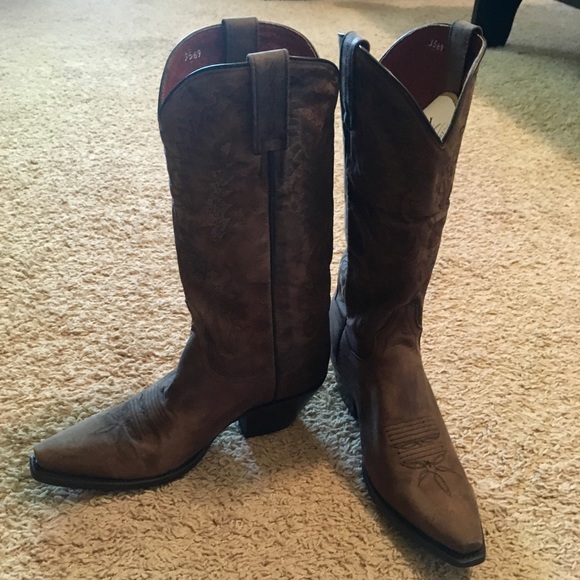 Dan Post 3464 Snip Toe leather ladies cowboy boots - Picture 2 of 12